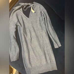 AE Women's Blue V-Neck Sweater Dress